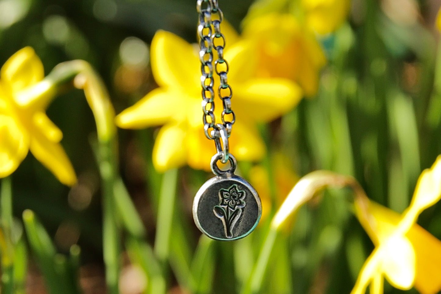 Sterling Silver Welsh Daffodil Pendant