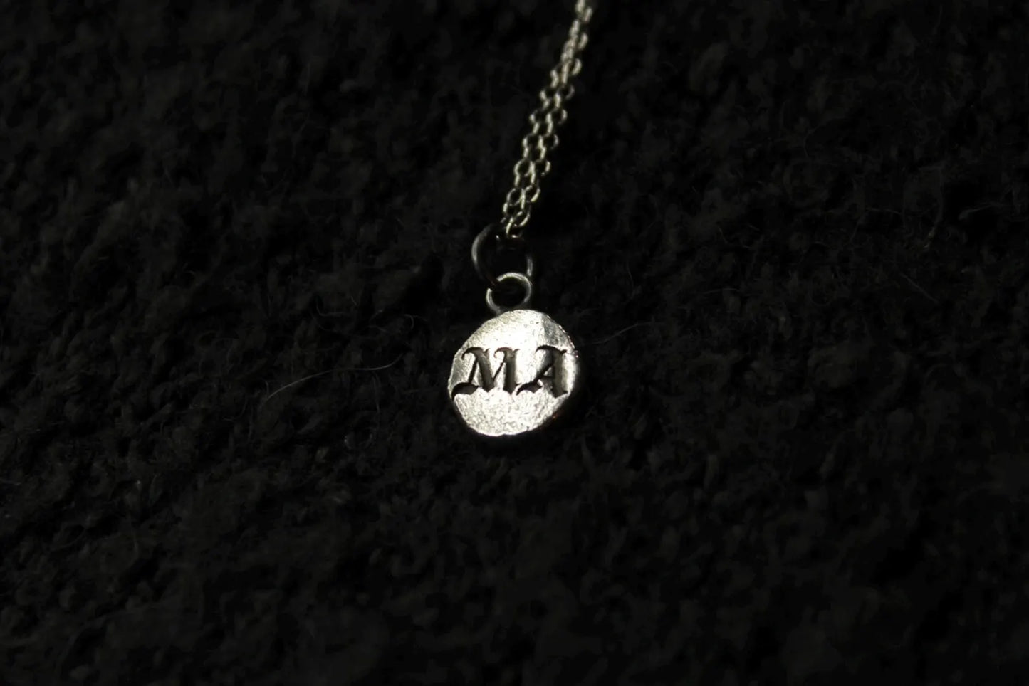 Sterling Silver Custom Initials Pendant • Gothic Font • Typewriter Font •