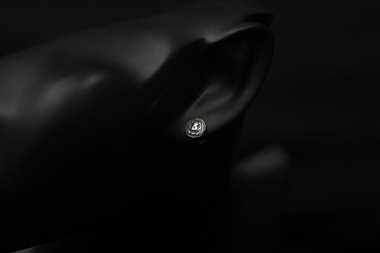 Sterling Silver Halloween Pumpkin Stud Earrings