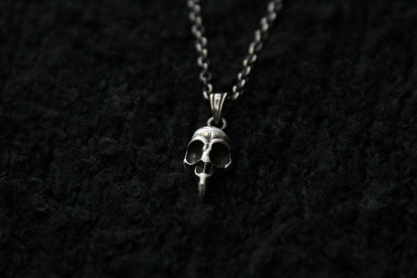 Silver Bird Skull Pendant