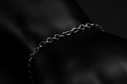 Oxidised Sterling Silver Cable Chain Bracelet