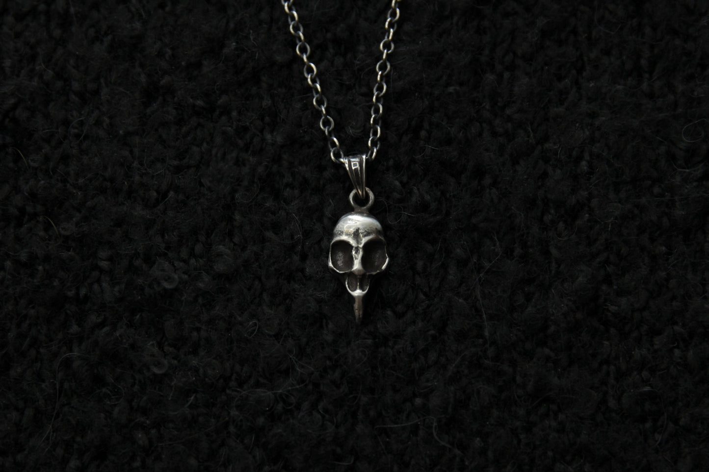 Silver Bird Skull Pendant