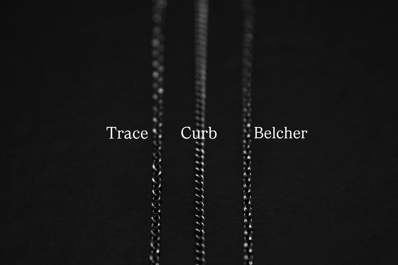 Oxidised Sterling Silver Curb Necklace Chain
