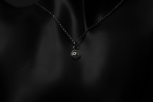 Tiny Sterling Silver Halloween Pumpkin Pendant