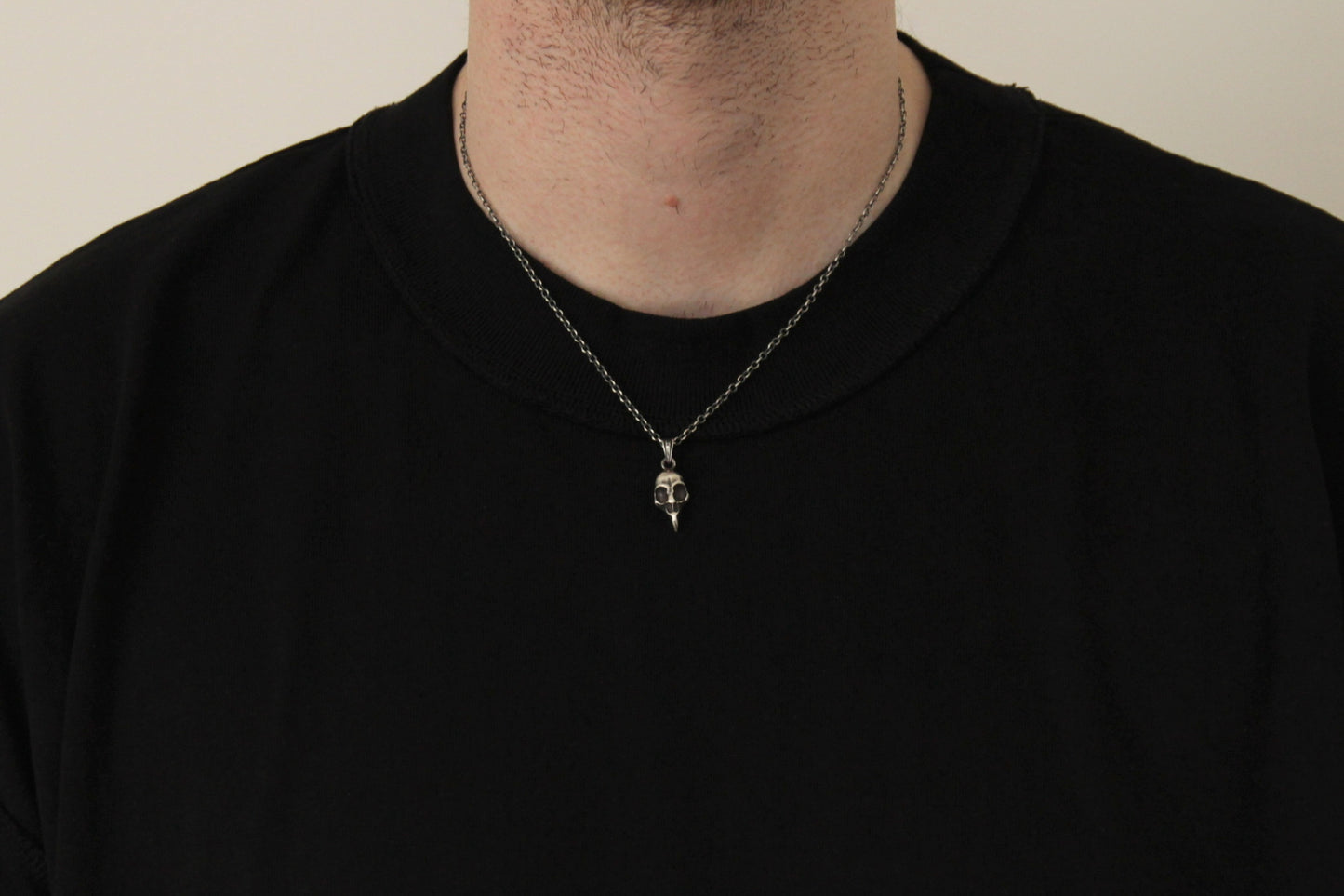 Silver Bird Skull Pendant
