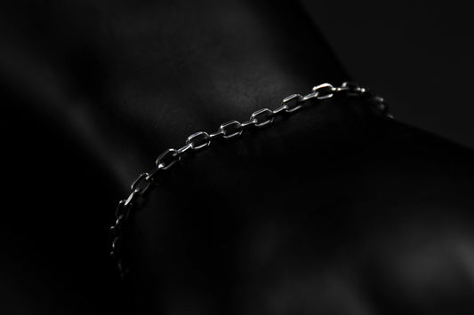 Oxidised Sterling Silver Diamond Cut Trace Chain Bracelet