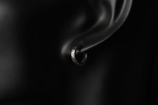 Sterling Silver Concrete Texture Huggie Earrings