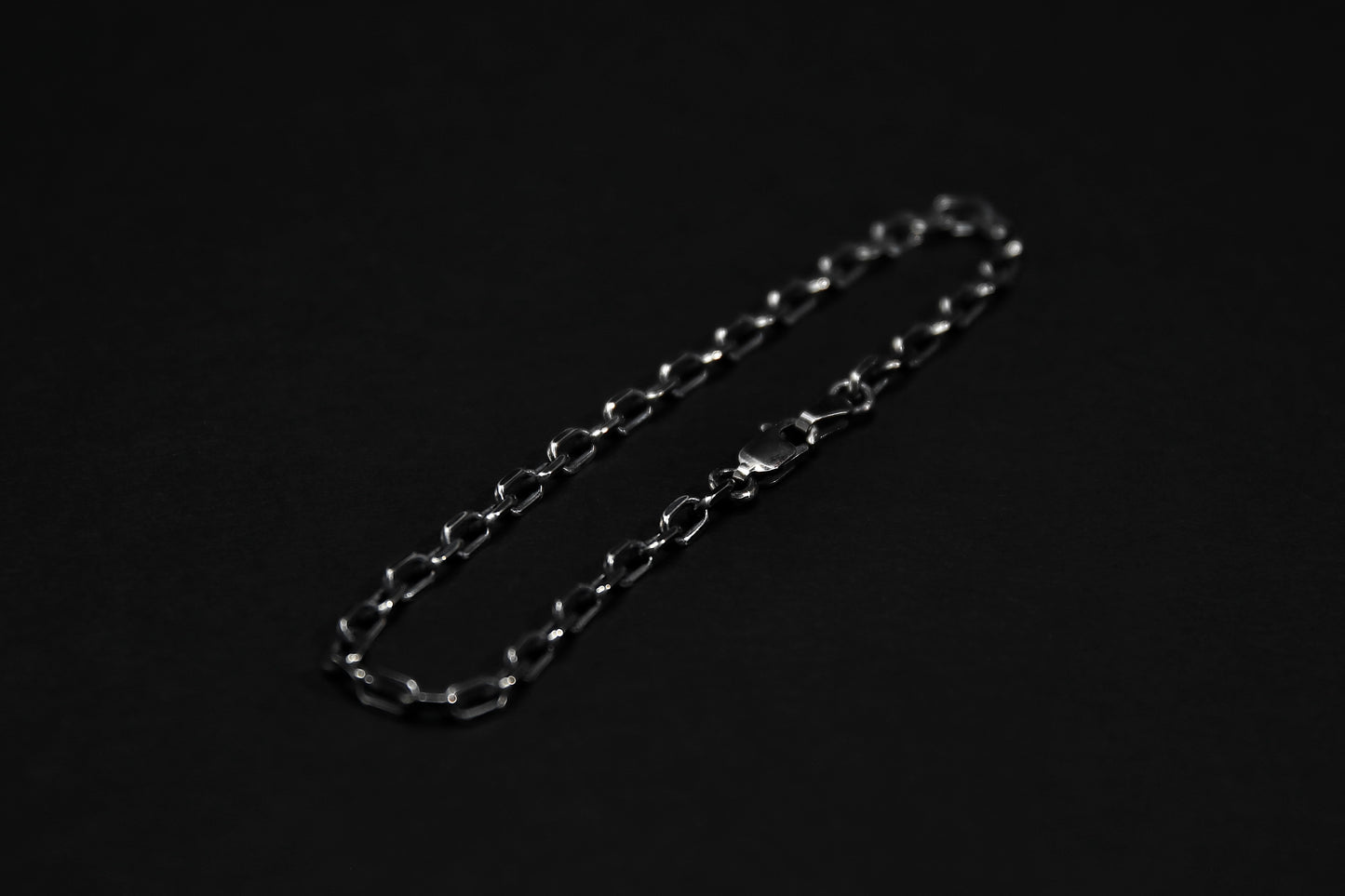Oxidised Sterling Silver Diamond Cut Trace Chain Bracelet