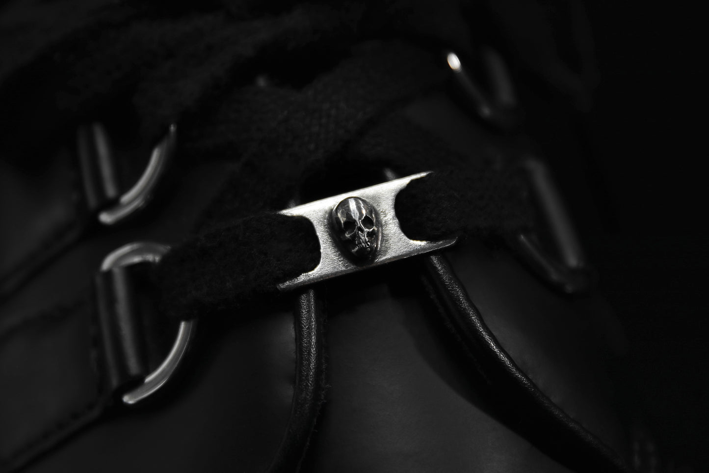 Silver Cemetery Skull Shoe Lace Buckles