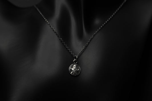 Sterling Silver Happy Halloween Ghost Pendant