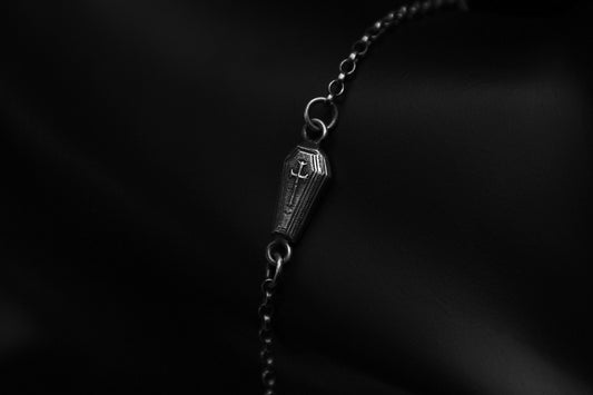 Sterling Silver Nosferatu Casket Bracelet