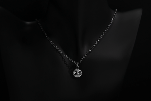 Sterling Silver Custom Initials Pendant • Gothic Font • Typewriter Font •