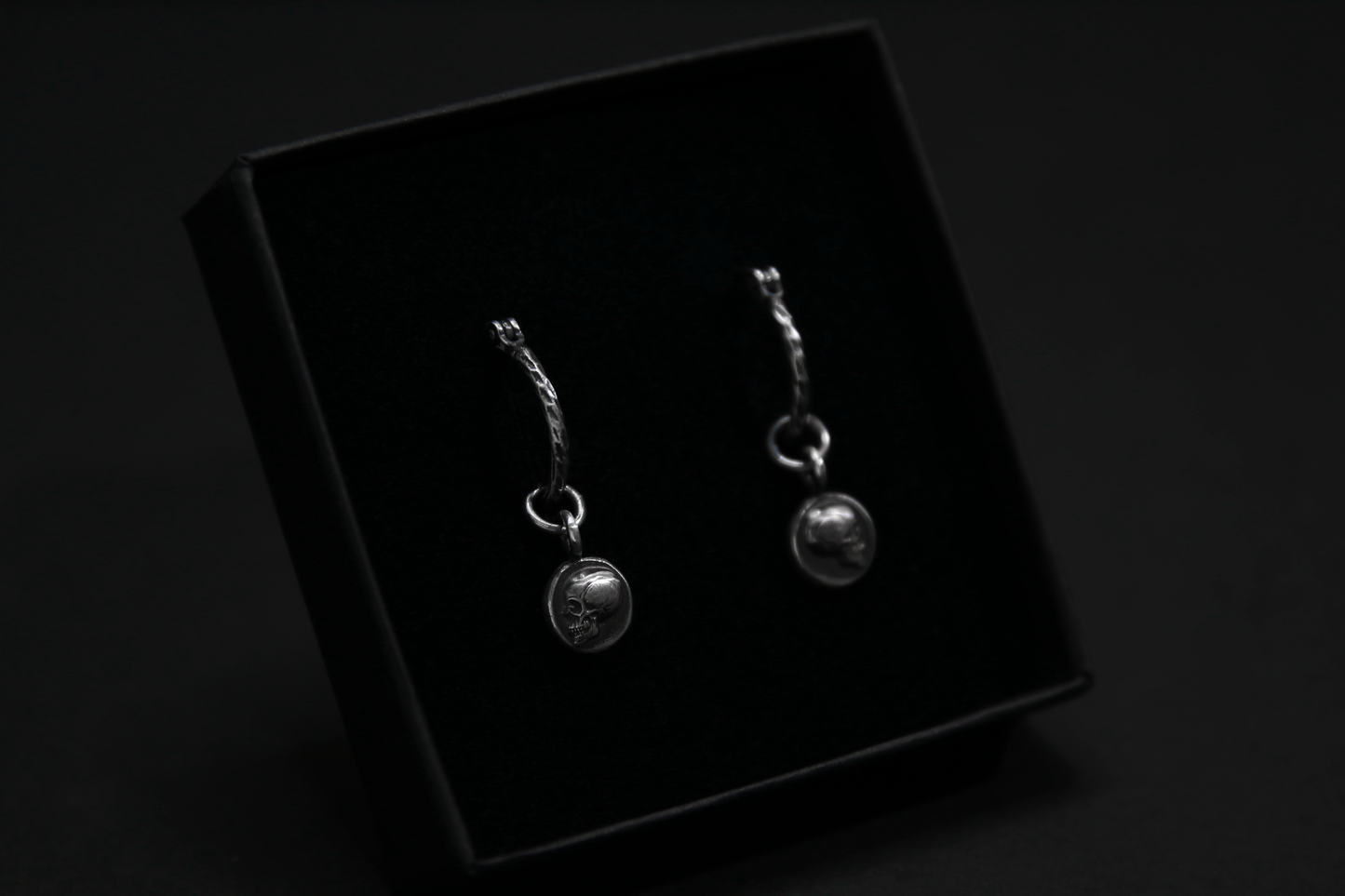 Sterling Silver Memento Mori Skull Earrings