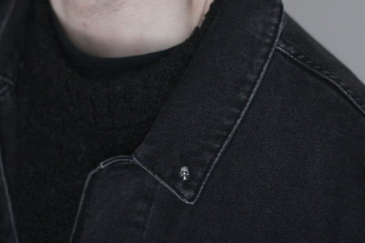 Silver Skull Pin Badge