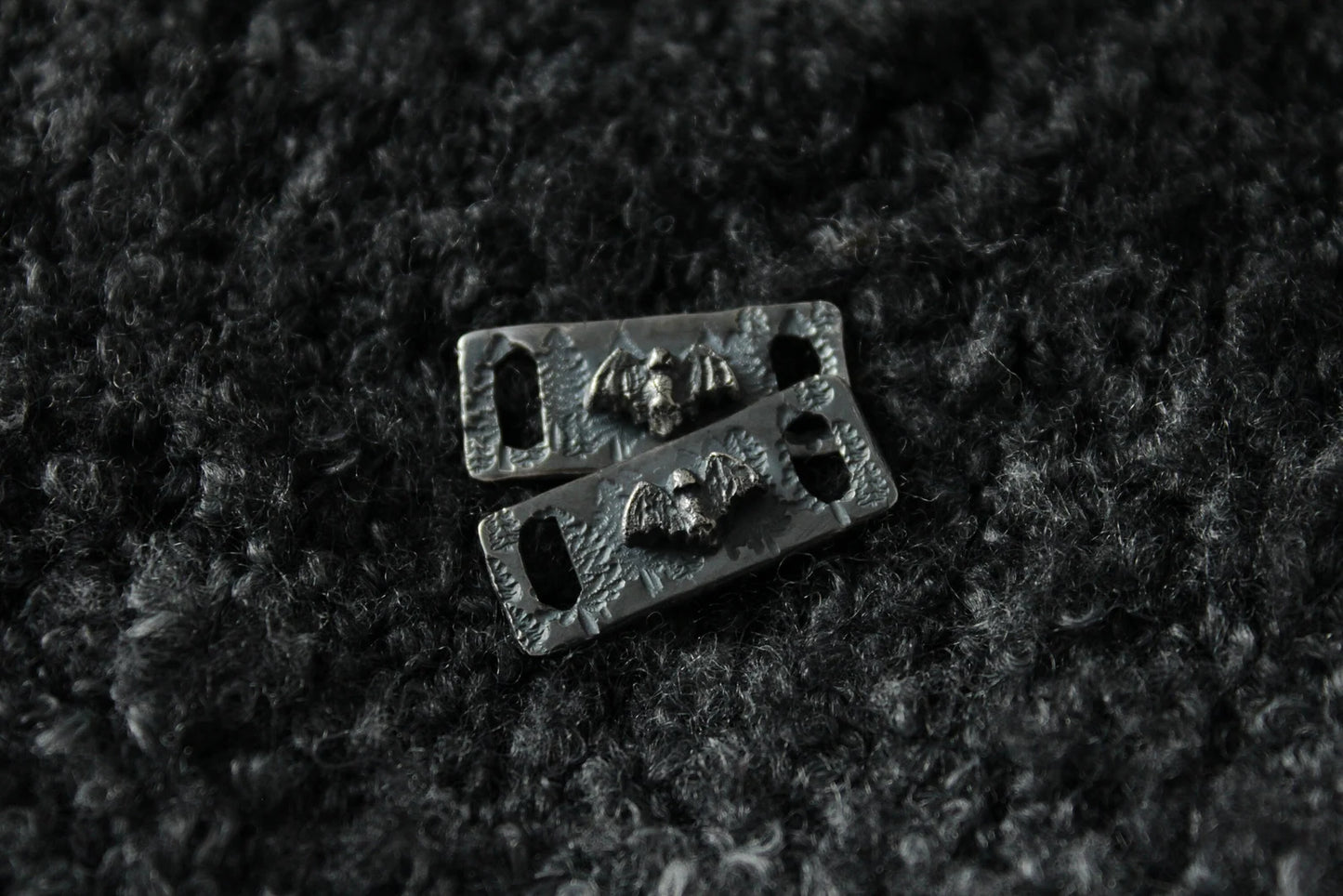 Silver Bat Shoe Lace Buckles