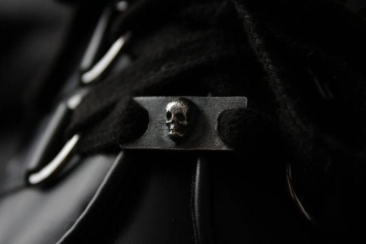 Silver Cemetery Skull Shoe Lace Buckles