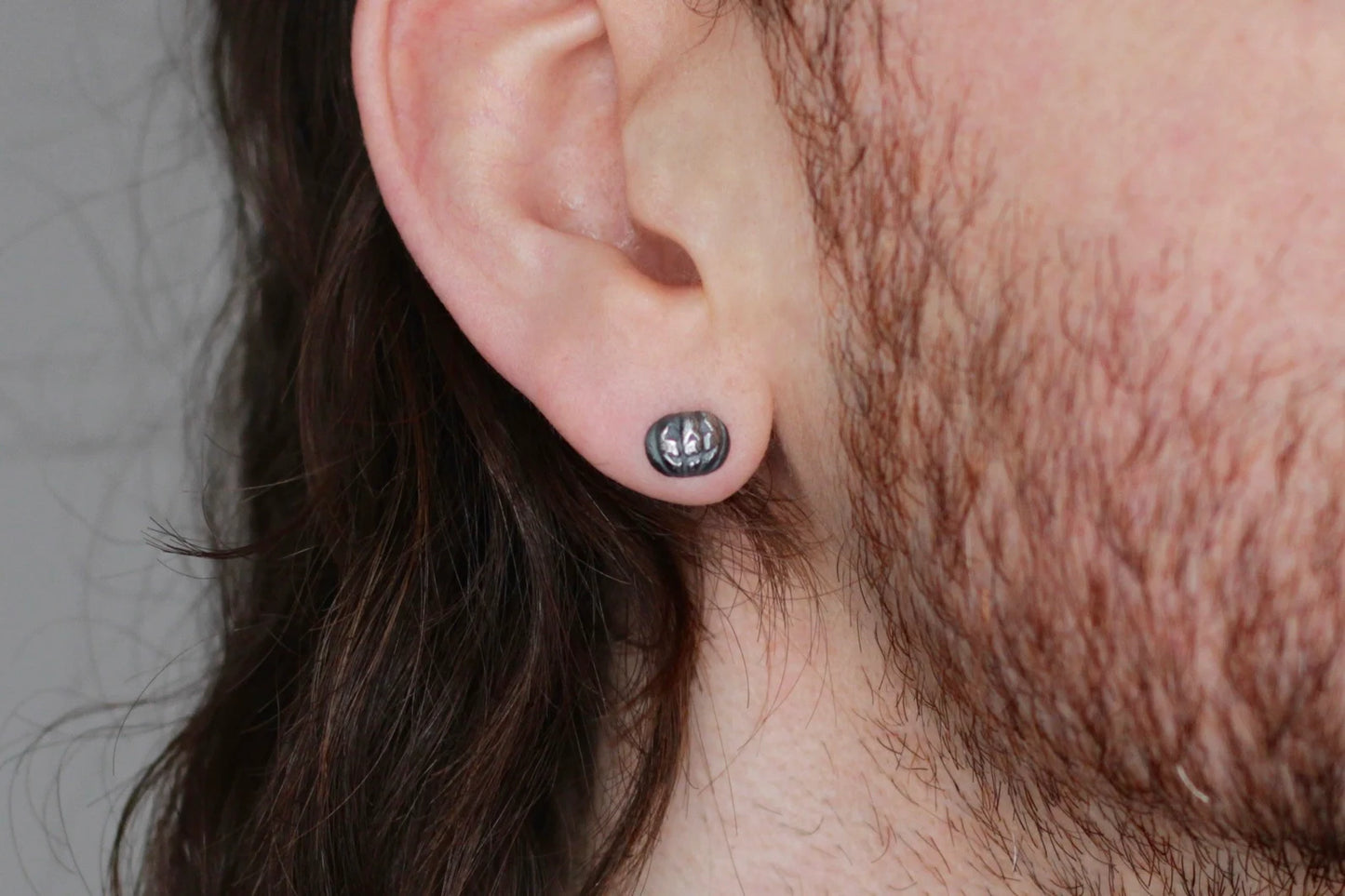 Silver Pumpkin Stud Earring