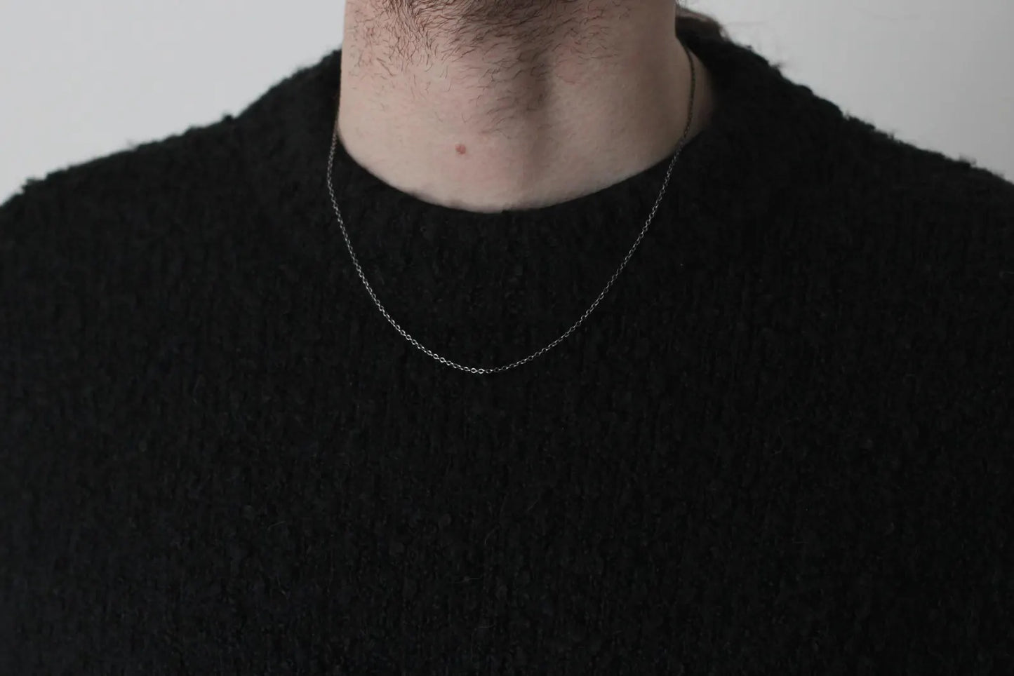 Oxidised Sterling Silver Trace Necklace Chain