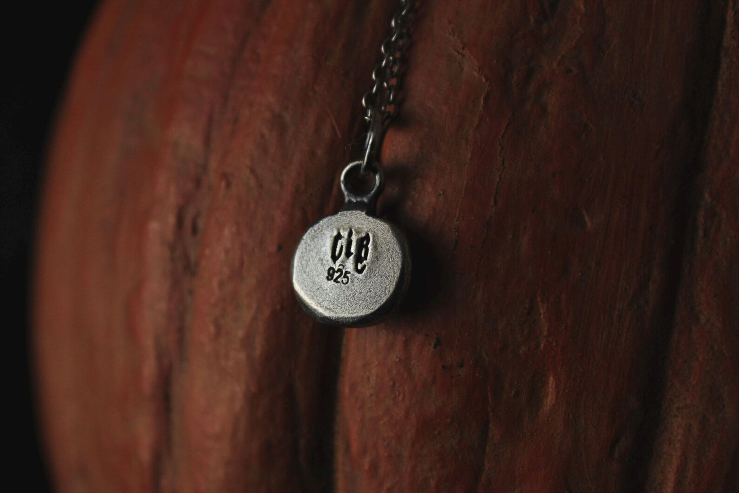 Sterling Silver Halloween Jack O’Lantern Pumpkin Pendant