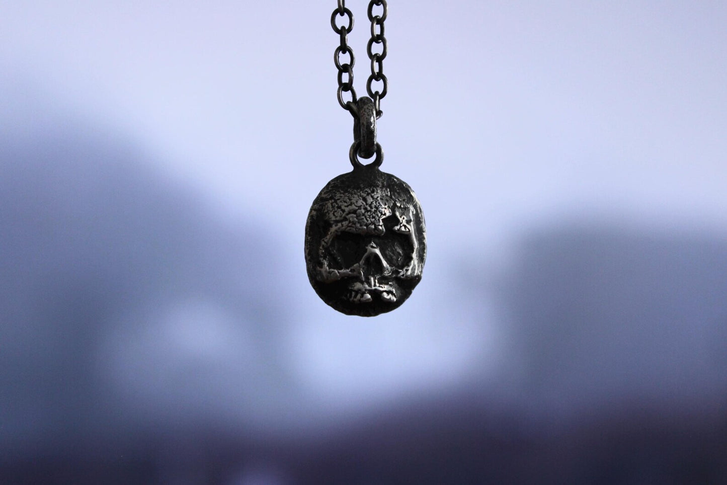 Graveyard Skull Silver Pendant