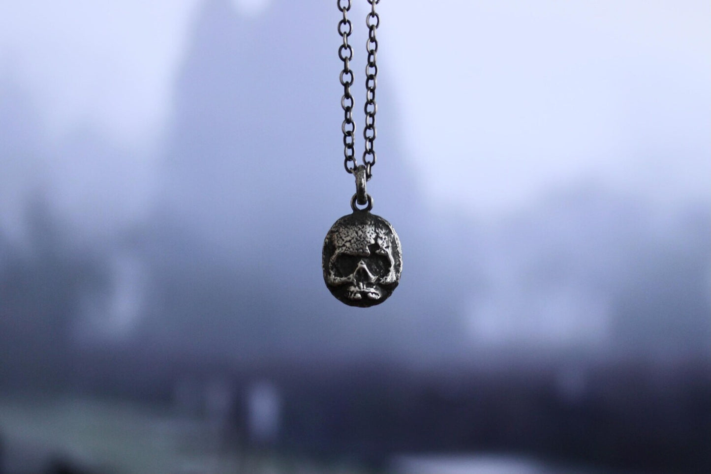 Graveyard Skull Silver Pendant