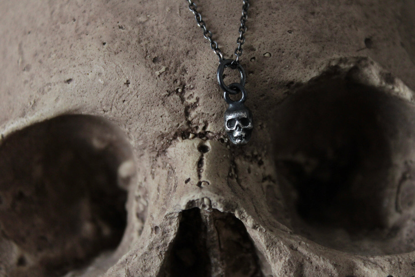 Tiny Silver Skull Pendant