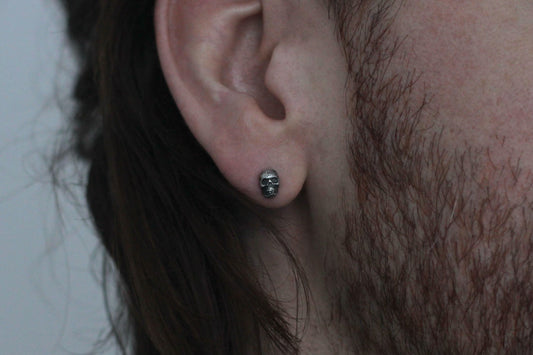 Silver Skull Stud Earrings