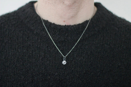 Tiny Sterling Silver Memento Mori Skull Pendant