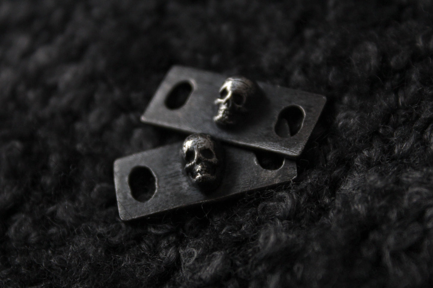 Silver Cemetery Skull Shoe Lace Buckles