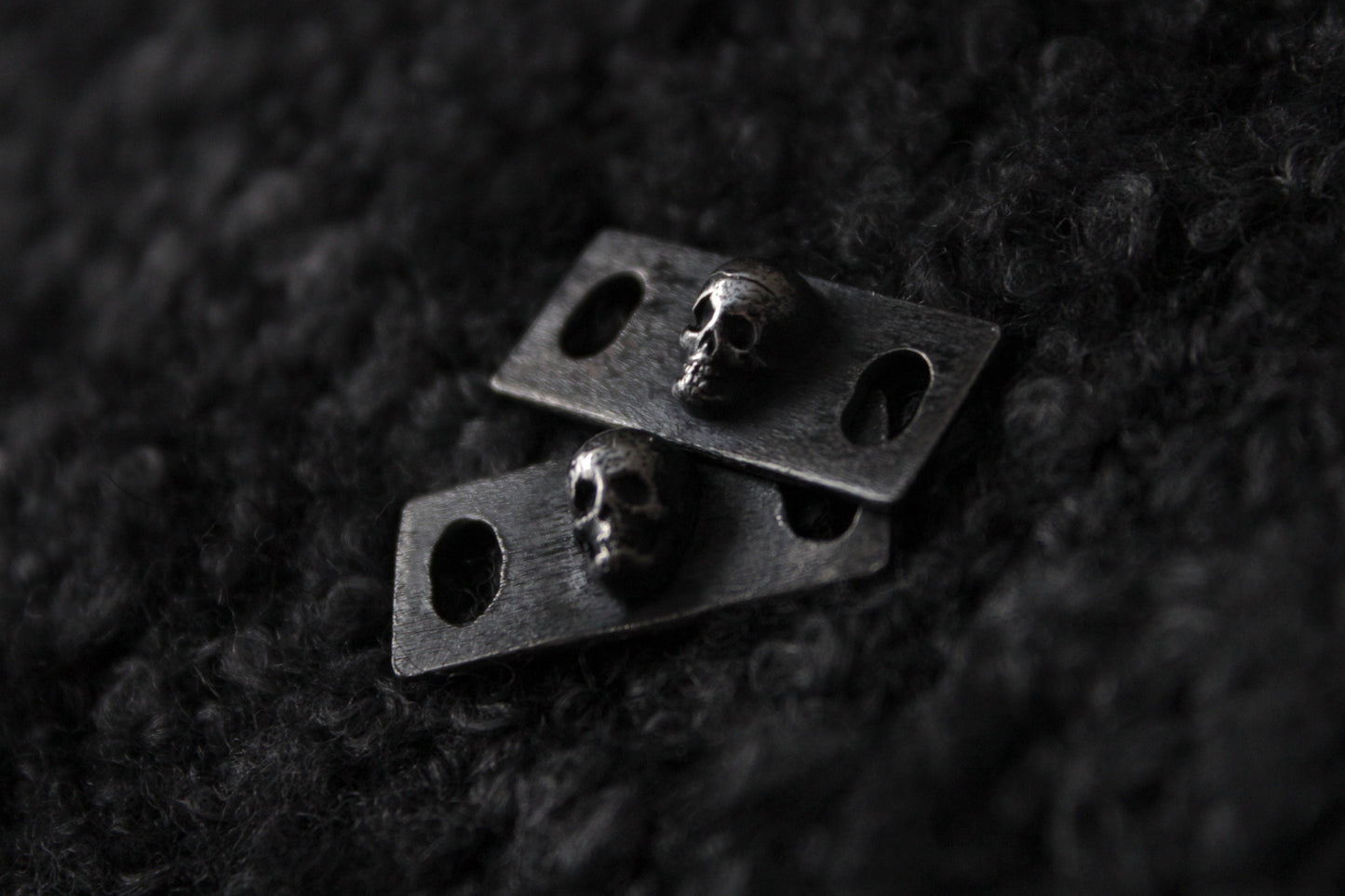 Silver Cemetery Skull Shoe Lace Buckles