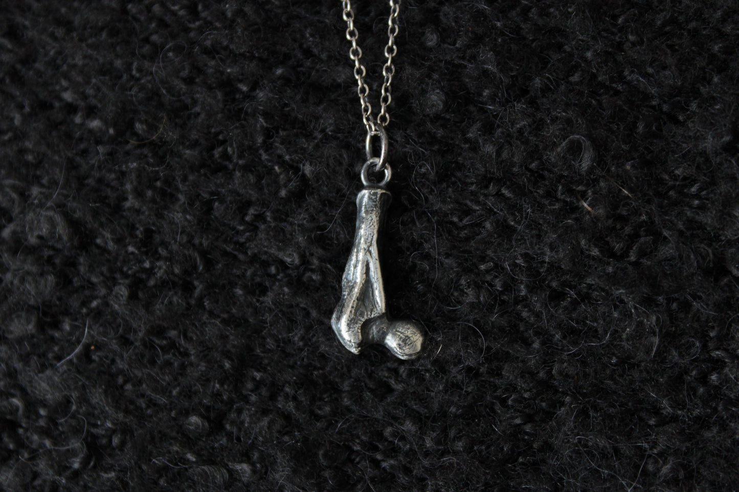 Silver Ossuary Bone Pendant