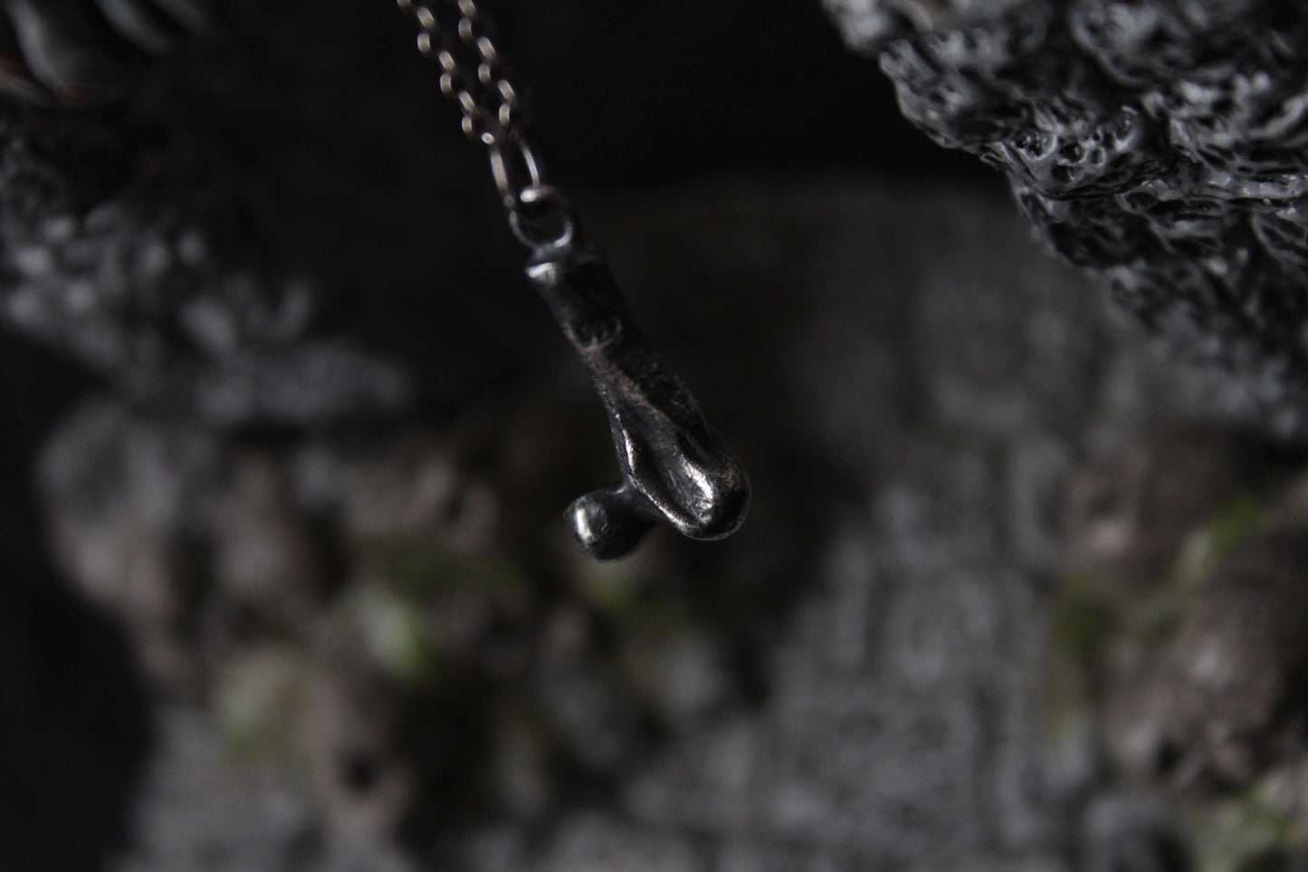 Silver Ossuary Bone Pendant