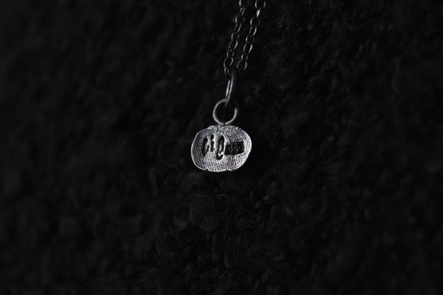 Tiny Silver Pumpkin Pendant