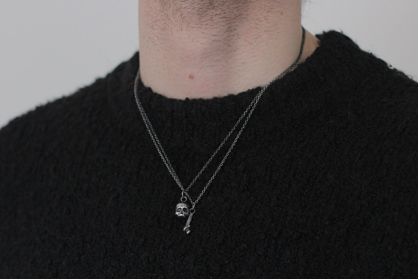 Tiny Silver Ossuary Bone Pendant