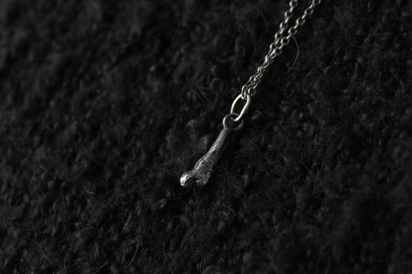 Tiny Silver Ossuary Bone Pendant