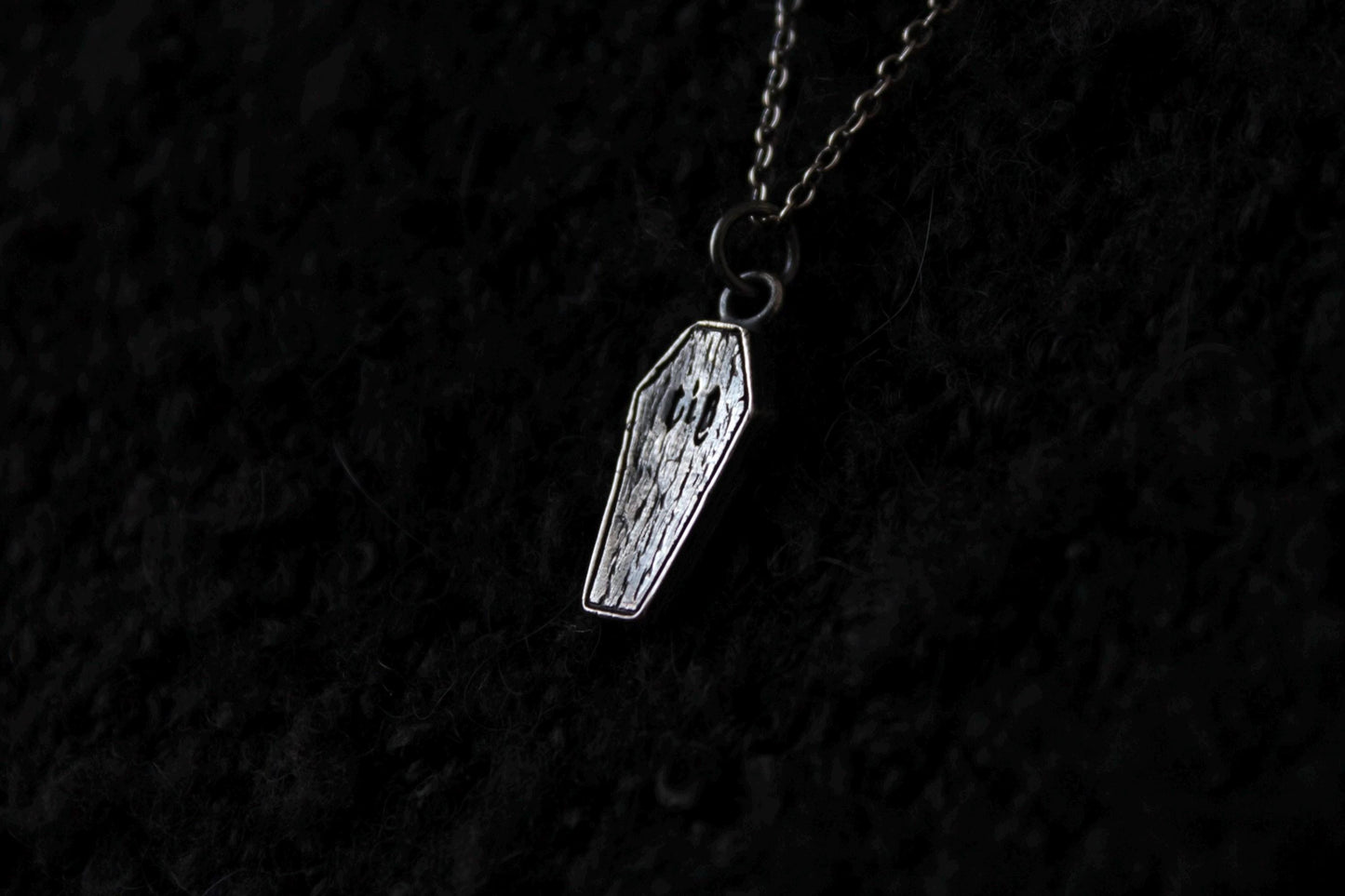 The Clad in Black Silver Casket Pendant
