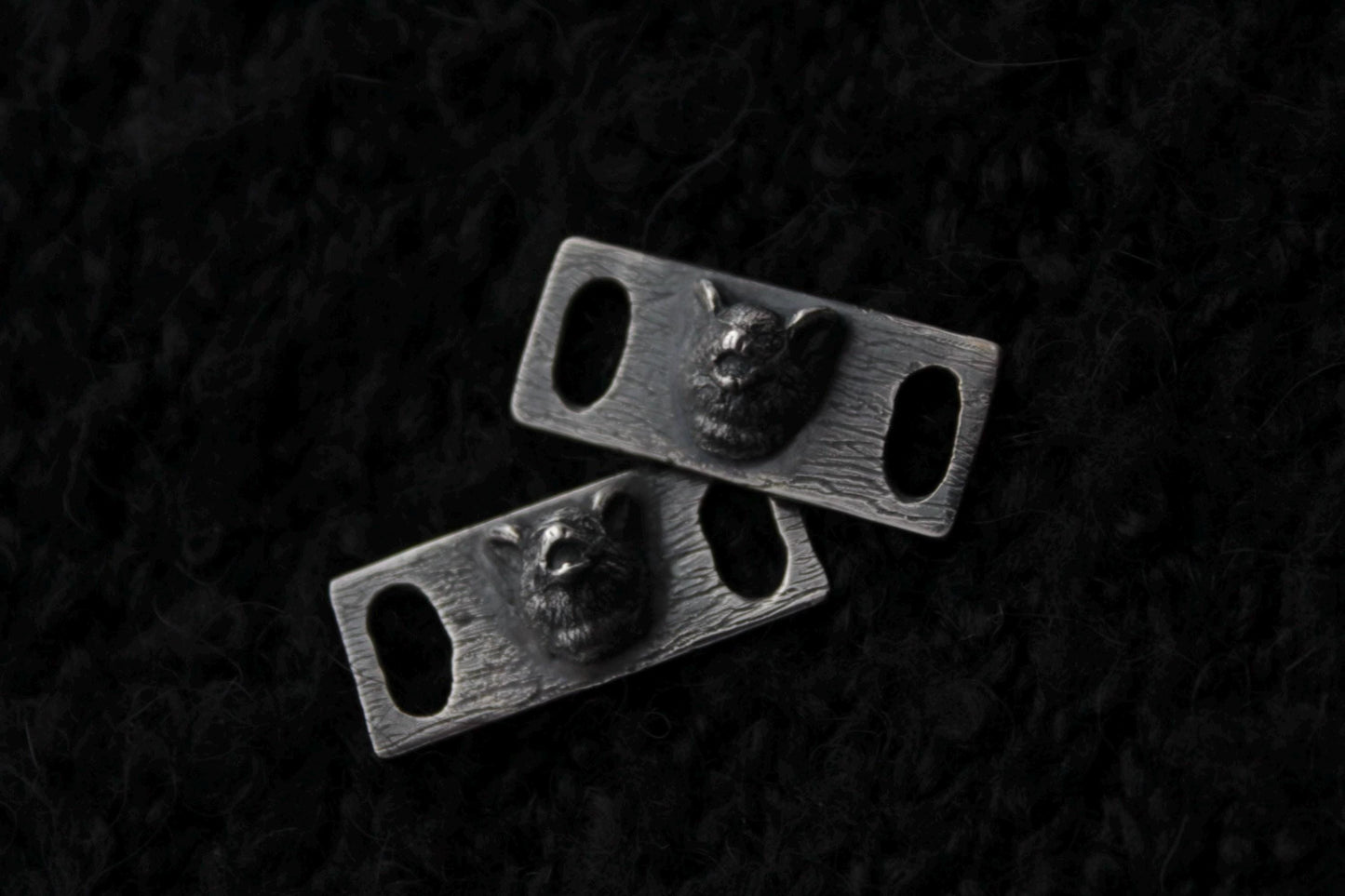 Silver Vampire Bat Shoe Lace Buckles