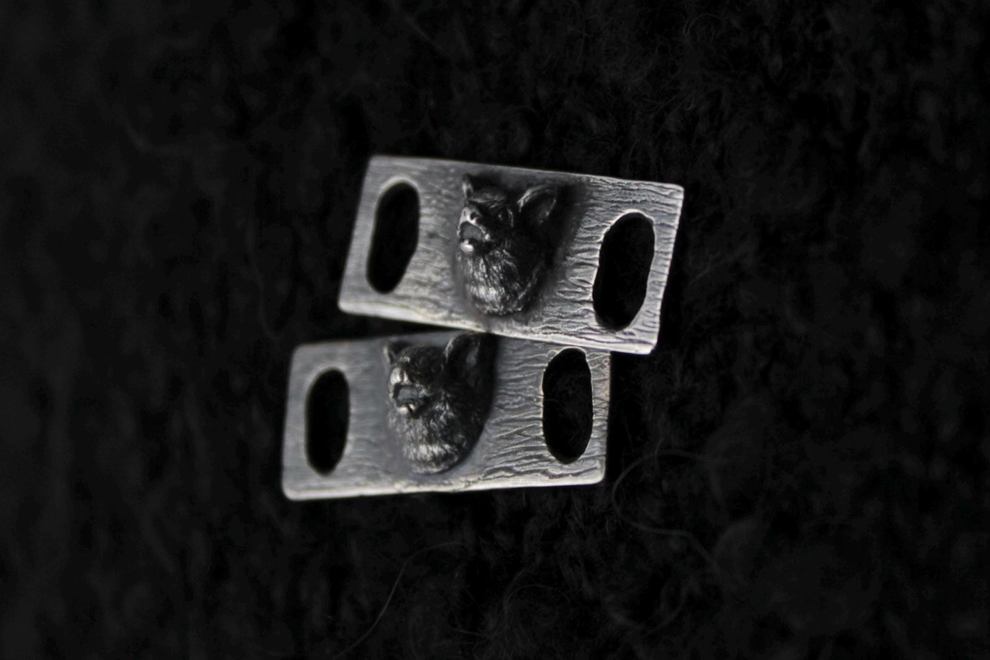 Silver Vampire Bat Shoe Lace Buckles