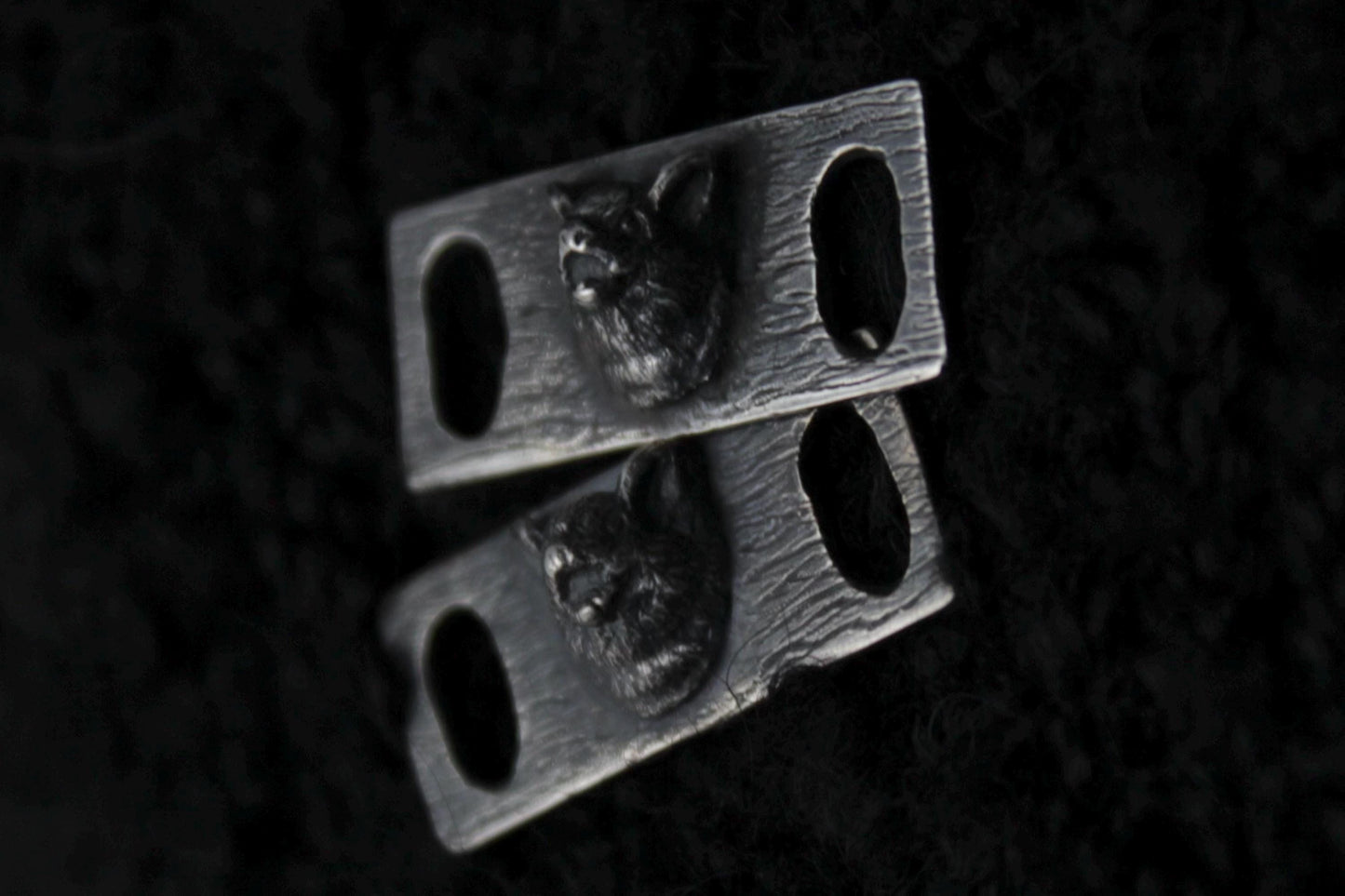 Silver Vampire Bat Shoe Lace Buckles