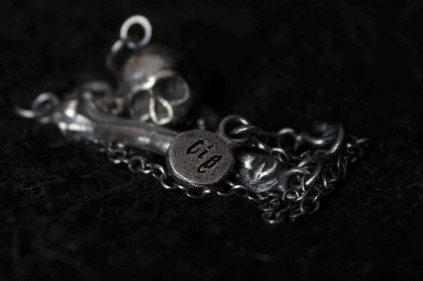 The Silver Ossuary Bundle - Silver Ossuary Skull Pendant & Silver Ossuary Bone Bracelet