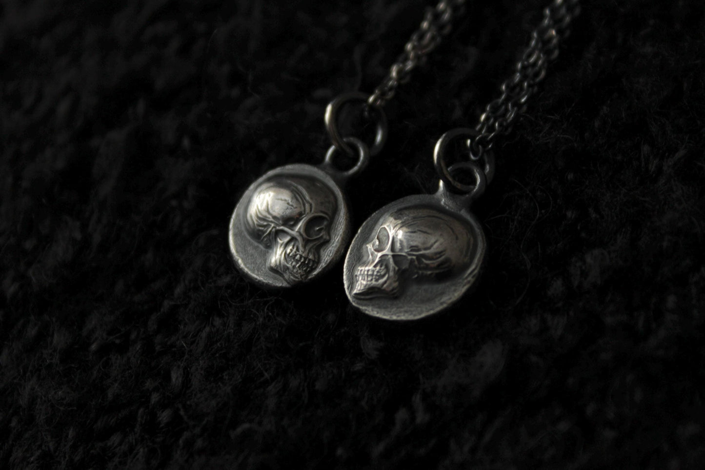 Sterling Silver ‘Til Death’ Memento Mori Skull Pendant Bundle • Relationship & Friendship Pendants