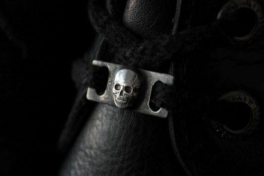 Sterling Silver Skull Shoe Lace Buckles