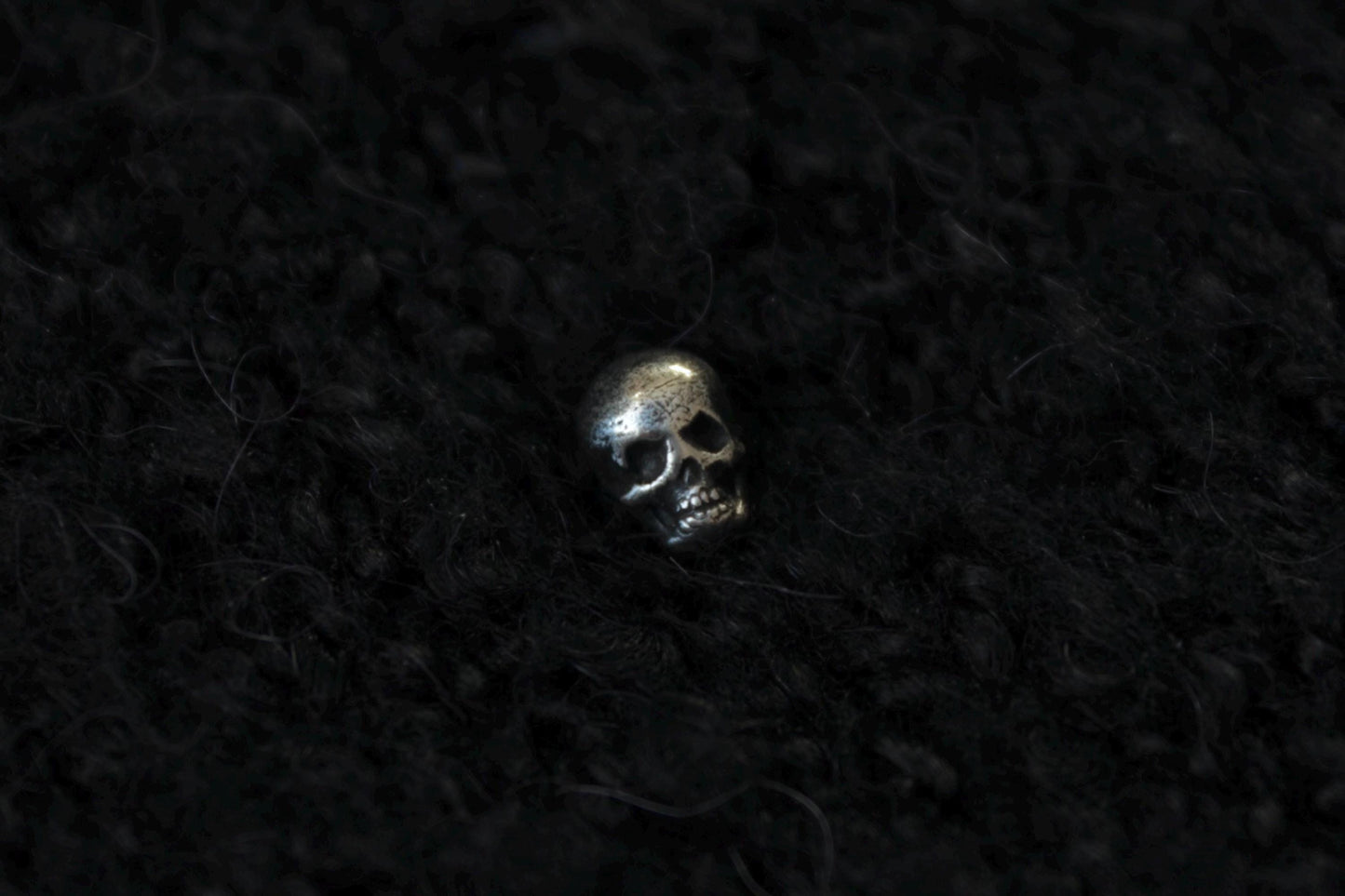 Silver Cemetery Skull Stud Earring