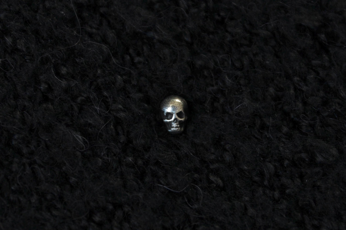Silver Cemetery Skull Stud Earring