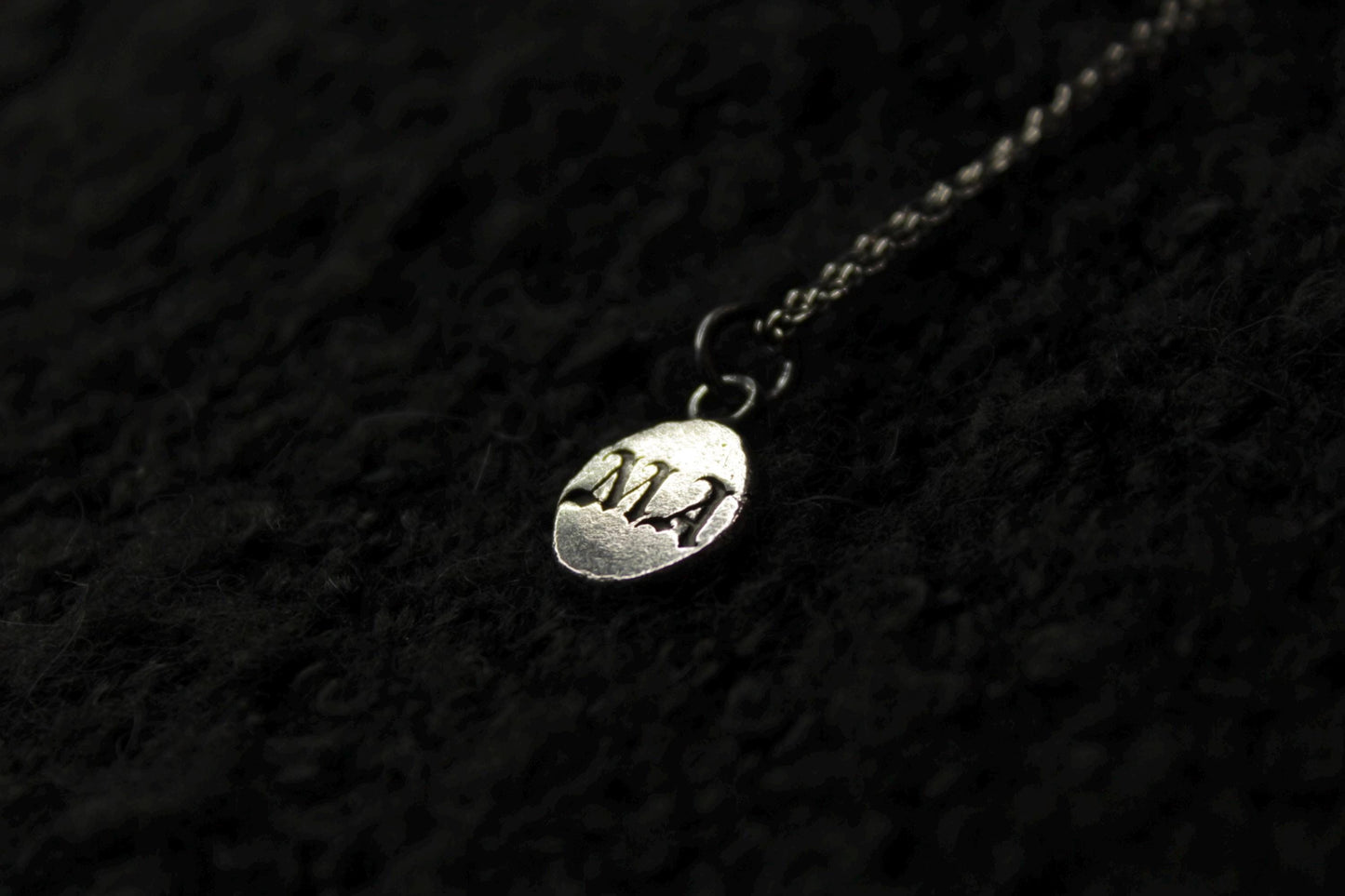 Sterling Silver Custom Initials Pendant • Gothic Font • Typewriter Font •