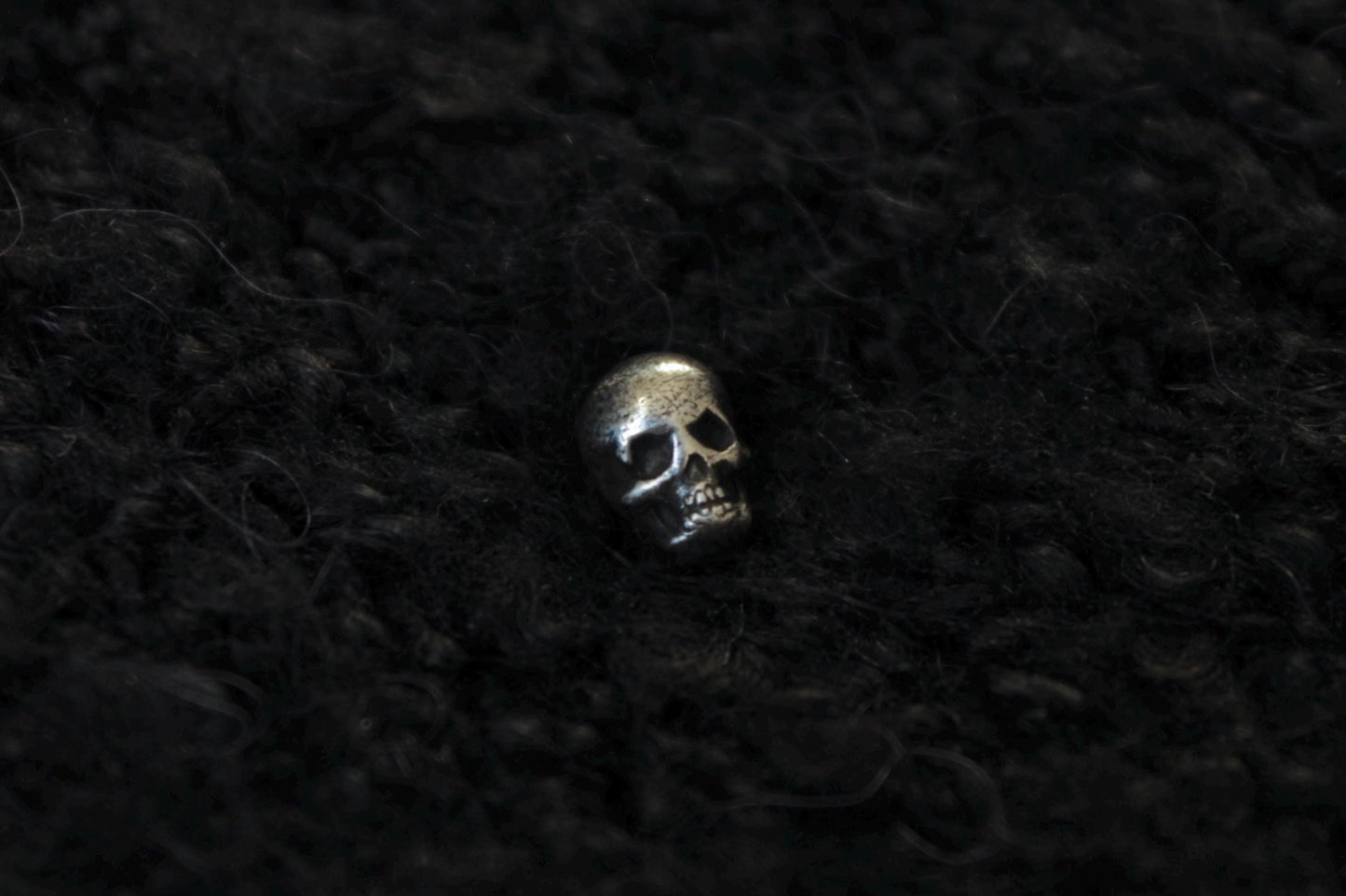 Silver Cemetery Skull Stud Earring