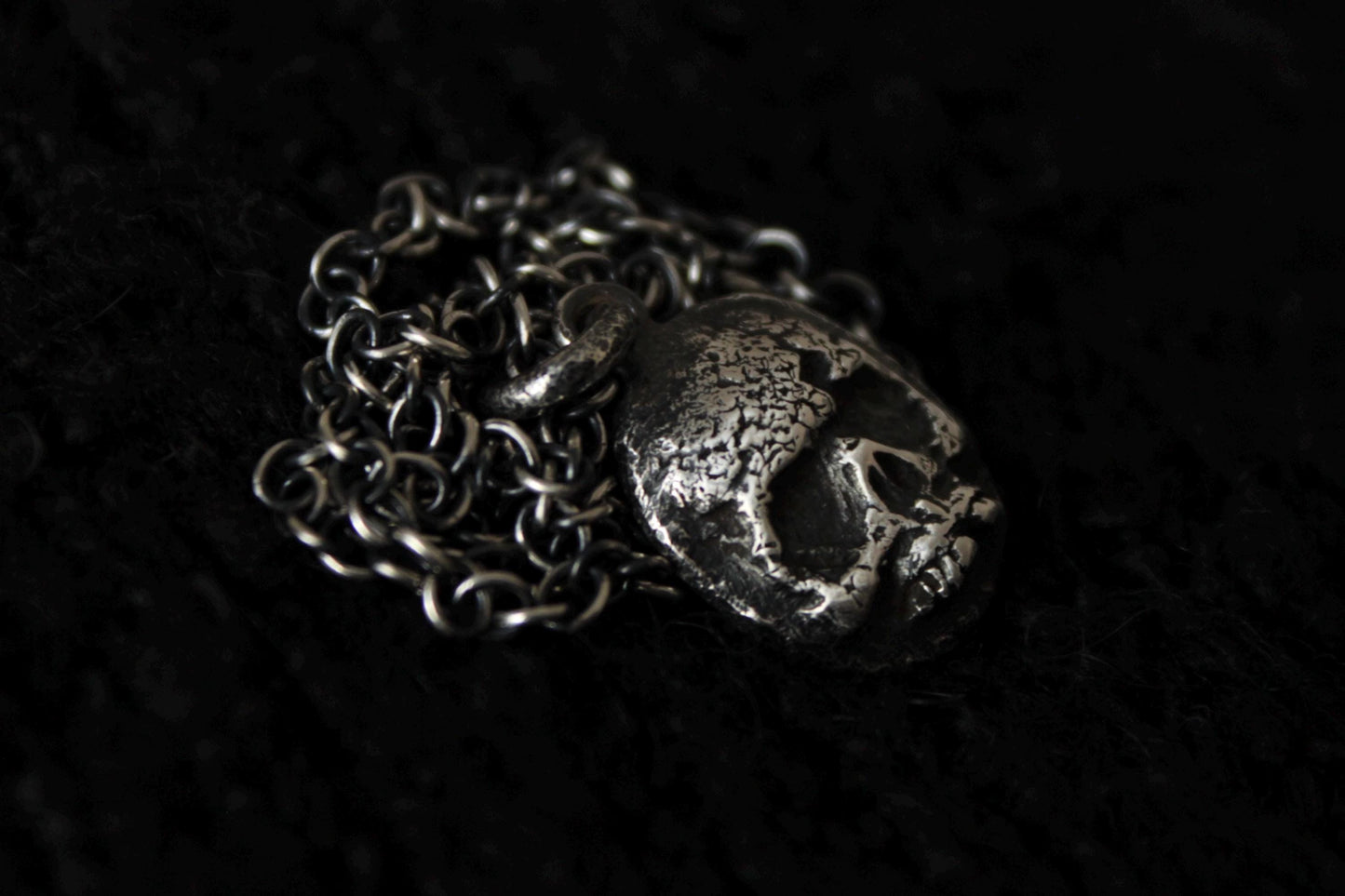 Graveyard Skull Silver Pendant