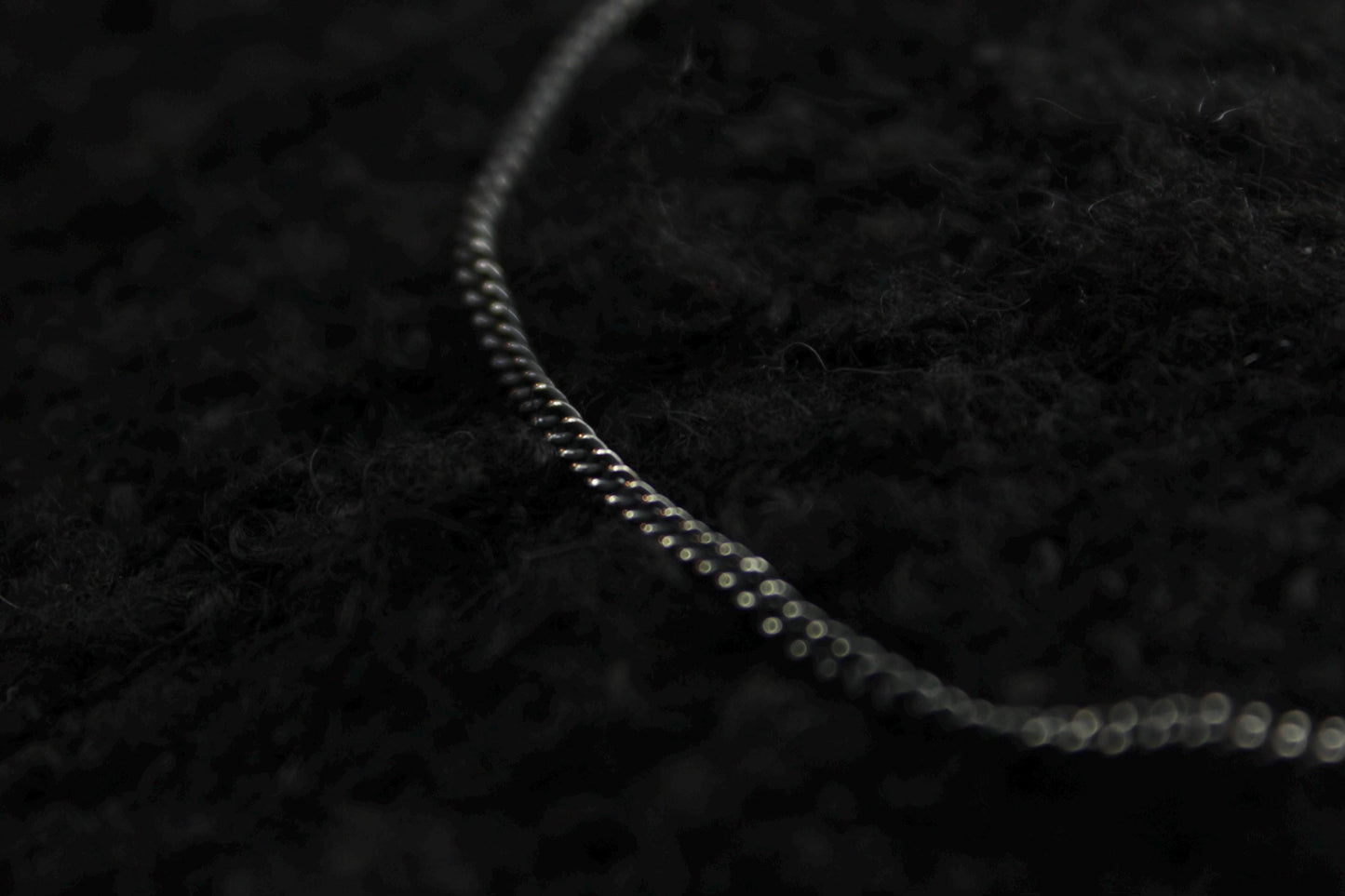 Oxidised Sterling Silver Curb Necklace Chain