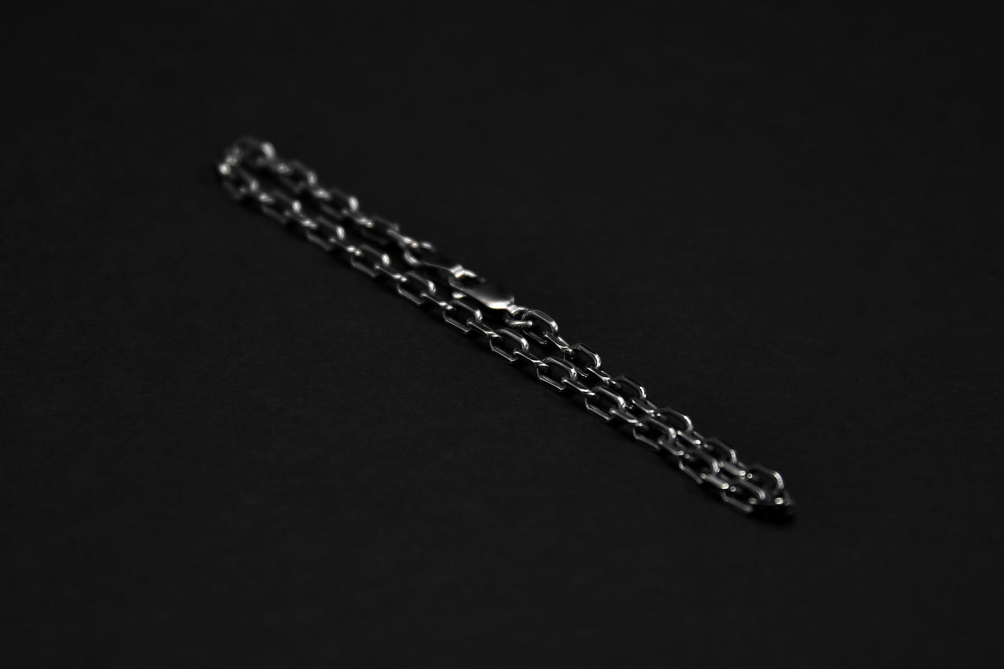 Oxidised Sterling Silver Diamond Cut Trace Chain Bracelet