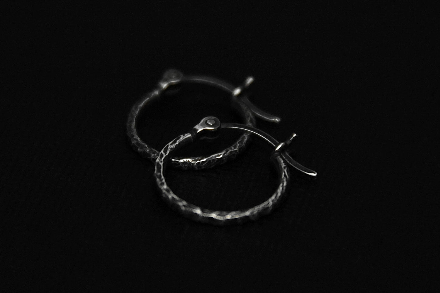 Sterling Silver Textured Hoop Earrings